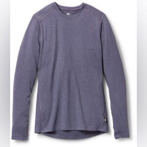 REI Co-op Women’s Midweight Base Layer Crew Top Purple Haze Waffle Knit XL
